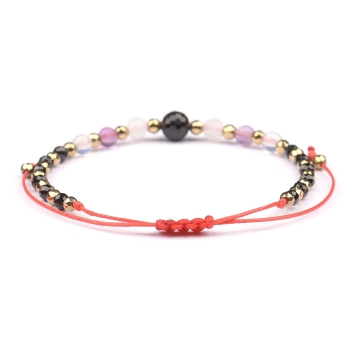 Bransoletka celebrytka TURMALIN + znak zodiaku RYBY zodiak